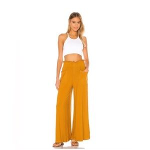 Free People X FP Movement Blissed Out Wide Leg Pants in Golden Ochre